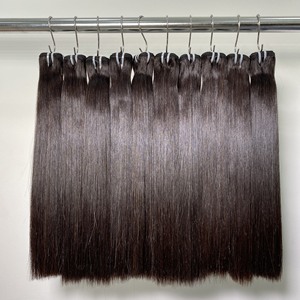 Meilleure qualité 100% vietnamien brut extensions de cheveux humains naturel noir couleur Machine trame faisceaux usine directe pas cher prix - Product Image 5