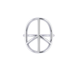 New Arrival Luxury Peace <b>Sign</b> Ring 925 Sterling Silver Open Peace Symbol Boho Statement Minimalist <b>Engagement</b> Jewelry Wholesale - Product Image 1