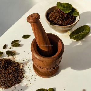 Mortier et pilon en bois de qualité supérieure, personnalisés, pour la cuisine, prix de gros, en provenance d'Inde par FWE - Product Image 2