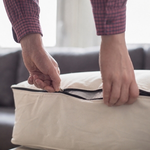 Sac de rangement en toile de coton écologique avec fermeture éclair, sac de rangement en toile épaisse avec fermeture éclair pour l'organisation de la maison - Product Image 2