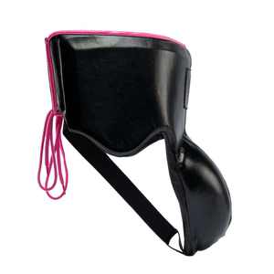 Ensemble de sparring professionnel OEM personnalisé en cuir véritable noir et rose, comprenant des gants de boxe confortables en cuir de vachette, un protège-tête et un protège-guêtres. - Product Image 6