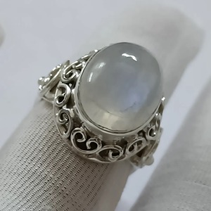 Blue Fire Rainbow Moonstone <b>Ring</b> 925 Sterling <b>Silver</b> Handmade <b>Statement</b> Promise <b>Ring</b> for Women Boho Oval June Birthstone Jewelry - Product Image 2
