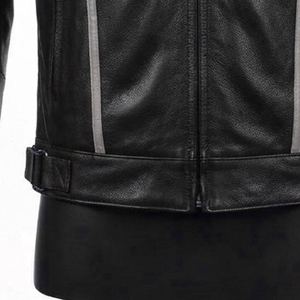 Chaqueta de Cuero para Hombre con Cierre y Manga Larga, Diseño OEM con Logotipo Personalizado, Chaquetas de Motociclista Personalizadas - Product Image 6