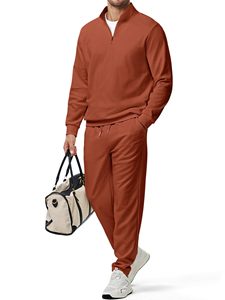 Ensemble de survêtements personnalisés avec fermeture éclair quart de tour pour hommes et femmes, idéal pour la gym, la course, le jogging, l'entraînement et le streetwear – Vente en gros - Product Image 1