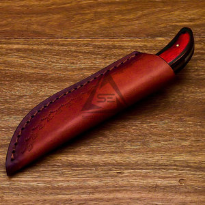 Couteaux à lame fixe droite en acier Damas inoxydable avec manche en bois personnalisable, service OEM, qualité professionnelle, garantie 3 ans - Product Image 5