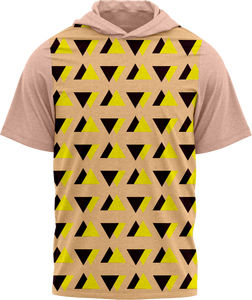Custom Print Quick Dry <b>Men's</b> Geometric Print Hooded T-Shirt Sublimation Transfer Breathable Regular Fit Summer Casual Wear - Product Image 4