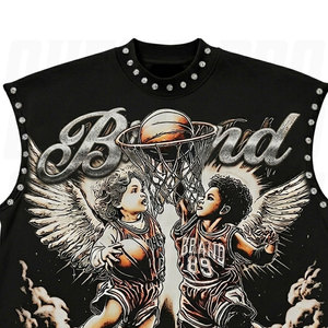 Camiseta sin Mangas con Estampado DTG, Lavado Ácido, Estilo Vintage, 100% Algodón, Unisex, Ropa Urbana Informal - Product Image 4