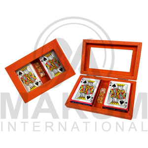 MAKUM INTERNATIONAL Jeu de cartes à tranchet simple avec étui magnétique en cuir PU durable, écologique, lavable et détachable pour poker - Product Image 2