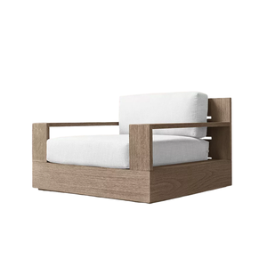 Sillón de Exterior Premium de Teca Sólida de Alta Gama con Cojín Grueso para Exteriores, Estructura de Madera Natural, Asiento de Lujo para Resort o Villa - Product Image 5