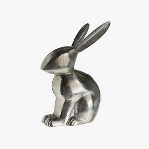 Escultura de conejo de aluminio de diseño minimalista, figura animal metálica, decoración que realza la estética contemporánea del hogar. - Product Image 5