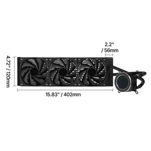 3 ventole PWM da 120 mm con pompa, display LCD da 2,1 piedi, ventola di raffreddamento CPU nera, dissipatore a liquido AIO per CPU, 2200 giri/min max, senza dissipatore di calore - Product Image 5