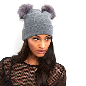 Gorro de Punto con Pompón 100% Lana Unisex, Gorro de Invierno Suave y Cálido Ajustable, Logotipo Personalizado OEM, Marca Privada, Proveedor Mayorista - Product Image 4