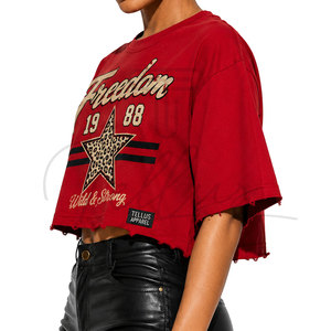 Best Design Women's <b>Crop</b> <b>Top</b> T-Shirt Slim Plain Casual Fitness Wear Printed Fabric Wholesale Supply Women <b>Crop</b> T-Shirts - Product Image 2