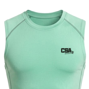 Best Quality Men Training Sleeveless <b>Compression</b> Shirt Moisture Wicking Fabric Ideal For Active Movement - Product Image 6