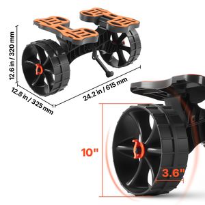300 Lbs Load Capacity <b>Foldable</b> Kayak <b>Cart</b> 10 Inch Solid Rubber Tires 1 Ratchet Strap for Paddle Board Tro for Hand <b>Carts</b> - Product Image 4