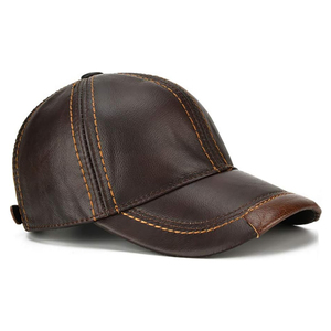 New Custom Design High Quality Custom Logo Made Leather <b>Cap</b> Wholesale Price Fashion Wear Leather <b>Caps</b> For Unisex - Product Image 2