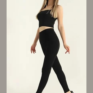 Leggings personnalisés taille haute grande taille anti-bactériens respirants en Spandex/Nylon longueur cheville avec poches pour femmes - Product Image 4