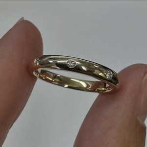 Custom Lab Grown Diamond Wedding Bands 10K 14K 18K Solid Gold Flush Set Shiny Stackable Matching <b>Rings</b> For Women's Wholesale - Product Image 3