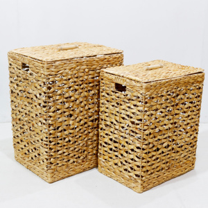 Factory Price Hot Wholesale Living Room Handmade Water Hyacinth Woven Eco-Friendly Foldable <b>Storage</b> <b>Basket</b> Laundry <b>Basket</b> - Product Image 2