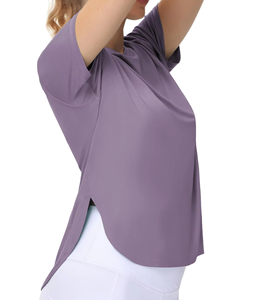 Camiseta de Verano para Mujer Shan Apparel, Diseño a Cuadros, Anti-Pilling, Manga Mariposa, Ropa Casual para Gimnasio, Transpirable, Ligera, Tejido Regular - Product Image 4