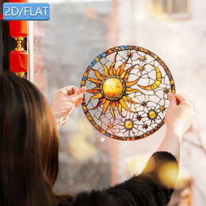 CIFbuy Moderno Ornamento Acrilico Sole Luna da Appendere, Acchiappaluce Colorato per Finestre, Decorazione per Casa e Giardino, Servizio di Selezione Disponibile - Product Image 3