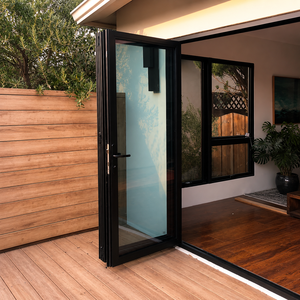 Portes accordéon pliantes Holcom pour balcon, cloison en verre pliable en aluminium, Puerta Acordeon - Product Image 1