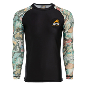 Nuevo Conjunto de Rashguard y Pantalones Cortos para Hombre, Corte Ajustado, Secado Rápido, Spandex/Poliéster 150/200 GSM, para MMA y Jiu Jitsu - Product Image 1