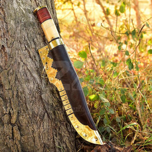 Couteau Puukko artisanal sur mesure |   Couteau de brousse nordique à lame fixe en acier à haute teneur en carbone |   Couteau de chasse et de camping avec étui en cuir - Product Image 6