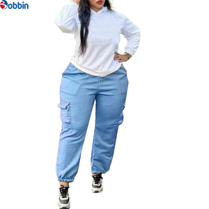 Unisex <b>White</b> Hooded Sweatshirt With Black Cargo Pants Set Casual Solid Color Full Sleeve Autumn Wear Breathable Cotton <b>Tracksuit</b> - Product Image 3