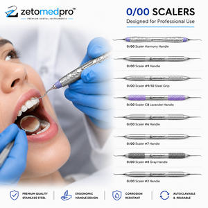 เครื่องมือขูดหินปูนพรีเมียม 0/00 สเตนเลสสตีล สำหรับทำความสะอาดเหงือก OEM Zetomed Pro - Product Image 3