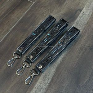 Vente en gros de porte-clés promotionnels personnalisés en cuir usiné à la main porte-clés et mousqueton gravés en cuir véritable - Product Image 6