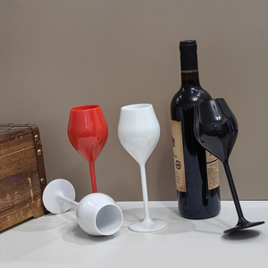 JUXINDA Verres à <span class=keywords><strong>vin</strong></span> en acrylique <span class=keywords><strong>Bordeaux</strong></span> les plus vendus, verres à <span class=keywords><strong>vin</strong></span> à pied, flûtes à champagne en plastique avec impression de logo personnalisable - Product Image 2