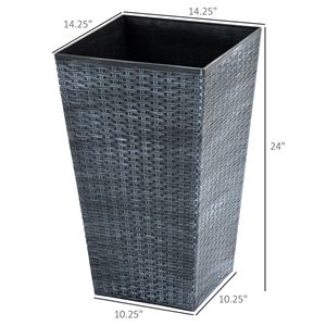 Set di 3 Fioriere Alte con Foro di Drenaggio, 60 cm, per Uso Esterno e Interno, Portico, Ingresso, Vasi per Fiori e Piante - Product Image 5