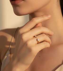<b>Adjustable</b> 925 <b>Sterling</b> <b>Silver</b> Gold Plated Pear Cut Moissanite <b>Ring</b> for Women Fashion Jewelry for Anniversary Engagement Wedding - Product Image 4