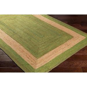 Tapis en jute vert naturel avec bordure |   Tapis de sol tressé à la main en sisal |   Tapis décoratif bohème moderne au prix d'usine - Product Image 3
