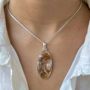 Elegante Colgante de Ágata Dendrítica Rusa en Plata de Ley 925, Piedra Preciosa Curativa, Regalo para Ella - Product Image 4