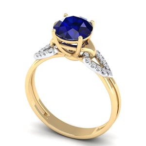 Anillo REYES de Plata de Ley 925 con Moissanita Certificada GRA, Corte Brillante Redondo, Gema de Zafiro Azul, Nueva Llegada - Product Image 5