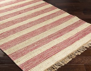 Tapis rayé fait main en jute et chanvre 100% naturel – Tapis bohème tissé à la main respectueux de l'environnement pour le salon - Product Image 1