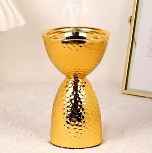 Ensemble Bakhoor en métal bleu ciel avec accents floraux, plateau de service ovale, pinces à charbon, pot de rangement, brûleur d'encens arabe de luxe - Product Image 6