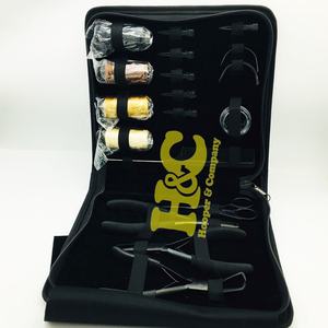HOOPER and COMPANY Kit d'outils professionnels en acier inoxydable pour extensions de cheveux avec micro-perles, fil et pochette - Product Image 3