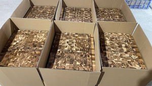 Professional End Grain Wooden Cutting Board, Thick Durable Hardwood, Food Safe, <b>Kitchen</b> Prep Chopping Block - Product Image 2