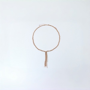 Collier bohème à pampilles - Chaîne tendance en or rose avec pendentif suspendu - Cadeau idéal - Product Image 1