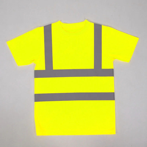 Clush Industries Polyester/Cotton Custom Breathable High Visibility Reflective Safety T-Shirt Unisex Construction Work <b>Heat</b> - Product Image 2