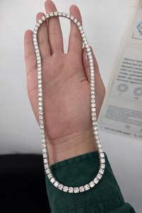 Collar de Tenis para Hombre, Lujoso Collar de Tenis de Oro de 14K, Diamantes Cultivados en Laboratorio con Corte Redondo, Diamantes Sueltos con Certificación CVD IGI - Product Image 6