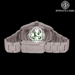 Montre classique de luxe en or rose de haute qualité, sertie de diamants Moissanite VVS, style Hip Hop, disponible à un prix compétitif - Product Image 4