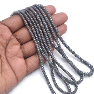 Piedra lunar gris natural facetado Rondelle forma 16 pulgadas 3,5-5,5mm cuentas de piedras preciosas Uso de hebra para hacer artículos de joyería creativos - Product Image 3