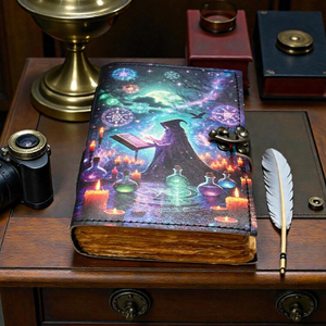 Diario de Cuero Hecho a Mano Al-Amir, Libro de Hechizos, Grimoire Gótico de Sombras, Diario Oculto Vintage de la India Occidental - Product Image 2