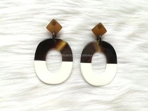 Meilleure couleur verte Boucle d'oreille en corne Bijoux en corne Boucles d'oreilles bohème Boucles d'oreilles tribales - Product Image 3