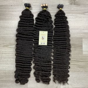 Nouvel arrivage Extension de cheveux naturels birmans bouclés bruts doublement étirés de qualité supérieure avec ruban adhésif noir vietnamien - Product Image 2