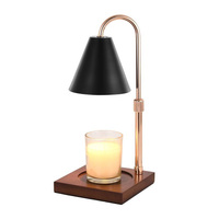 Lampe chauffe-bougie contemporaine en métal avec intensité lumineuse réglable et couvercle en verre design pour la décoration intérieure